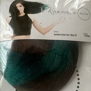 BELLAMI Brown to Teal Ombre Clip-In Extension